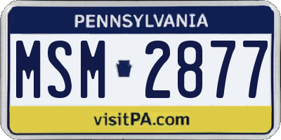 PA license plate MSM2877
