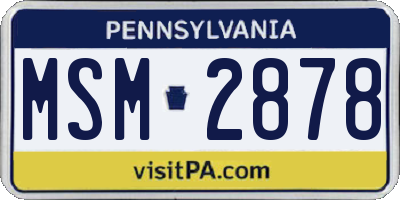 PA license plate MSM2878