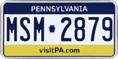PA license plate MSM2879