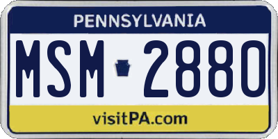 PA license plate MSM2880