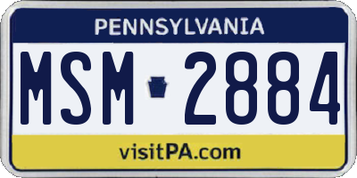 PA license plate MSM2884