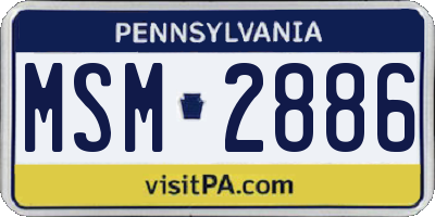 PA license plate MSM2886