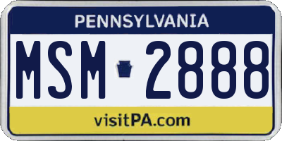 PA license plate MSM2888