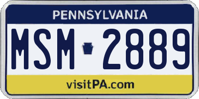 PA license plate MSM2889