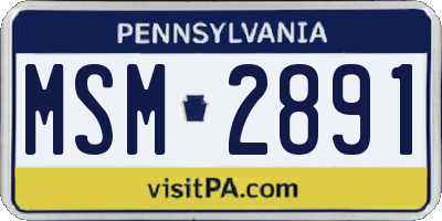 PA license plate MSM2891