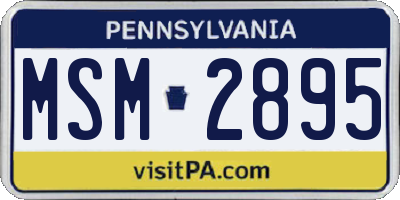 PA license plate MSM2895
