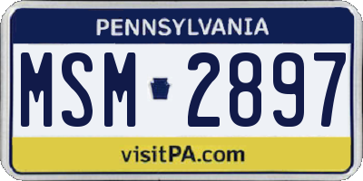 PA license plate MSM2897