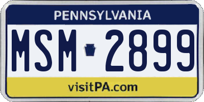PA license plate MSM2899