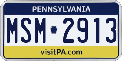 PA license plate MSM2913