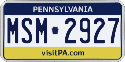 PA license plate MSM2927