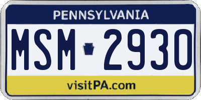 PA license plate MSM2930