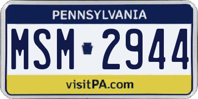 PA license plate MSM2944