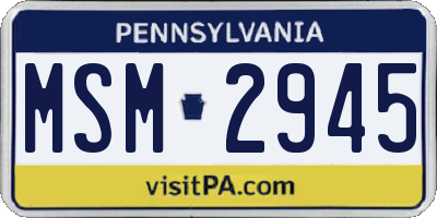 PA license plate MSM2945