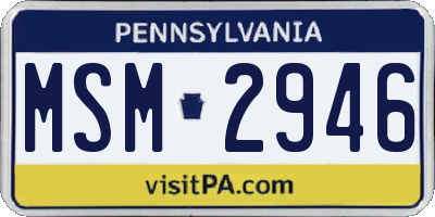 PA license plate MSM2946