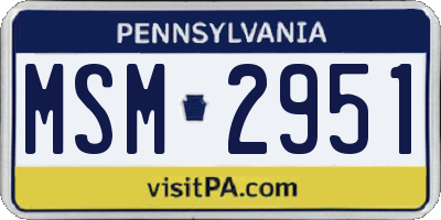 PA license plate MSM2951