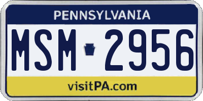 PA license plate MSM2956