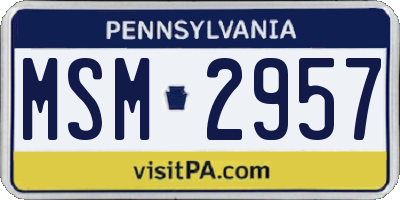 PA license plate MSM2957