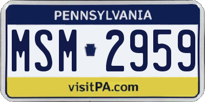 PA license plate MSM2959