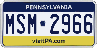 PA license plate MSM2966