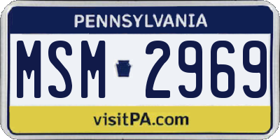 PA license plate MSM2969