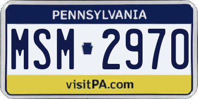 PA license plate MSM2970