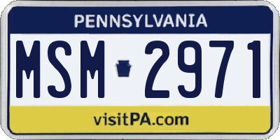 PA license plate MSM2971