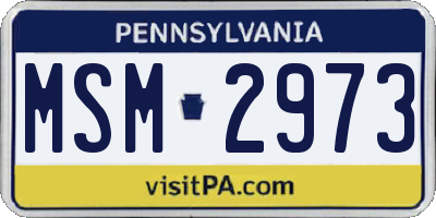 PA license plate MSM2973