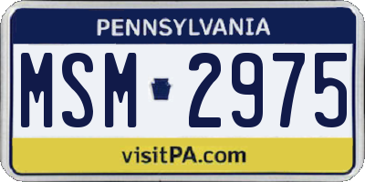 PA license plate MSM2975