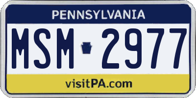PA license plate MSM2977