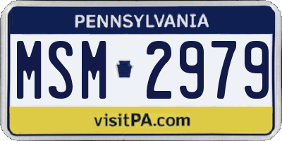 PA license plate MSM2979