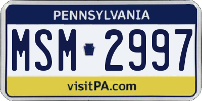 PA license plate MSM2997