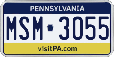 PA license plate MSM3055