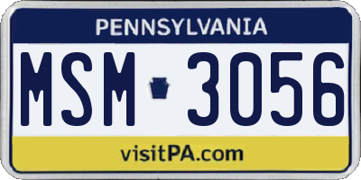 PA license plate MSM3056