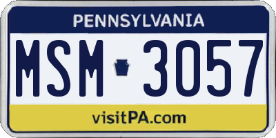 PA license plate MSM3057