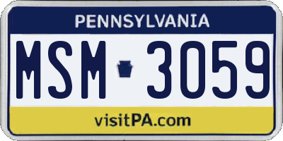 PA license plate MSM3059