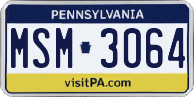 PA license plate MSM3064