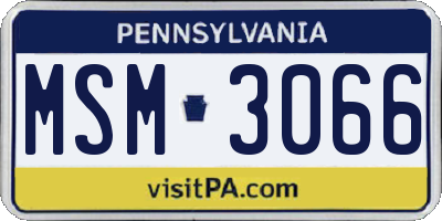 PA license plate MSM3066