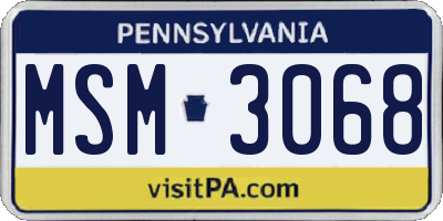 PA license plate MSM3068