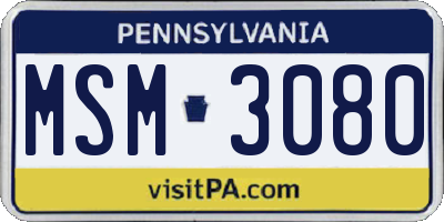 PA license plate MSM3080