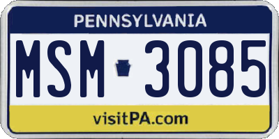 PA license plate MSM3085