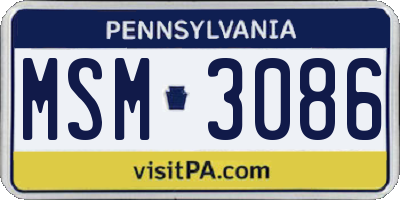 PA license plate MSM3086