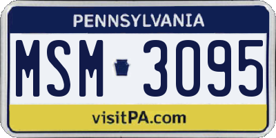 PA license plate MSM3095