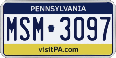 PA license plate MSM3097