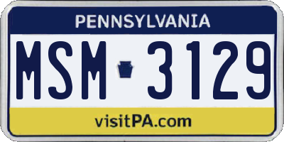 PA license plate MSM3129