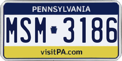 PA license plate MSM3186