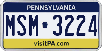 PA license plate MSM3224