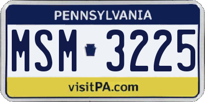 PA license plate MSM3225