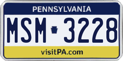 PA license plate MSM3228