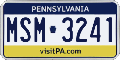PA license plate MSM3241