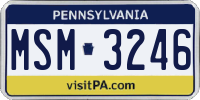 PA license plate MSM3246